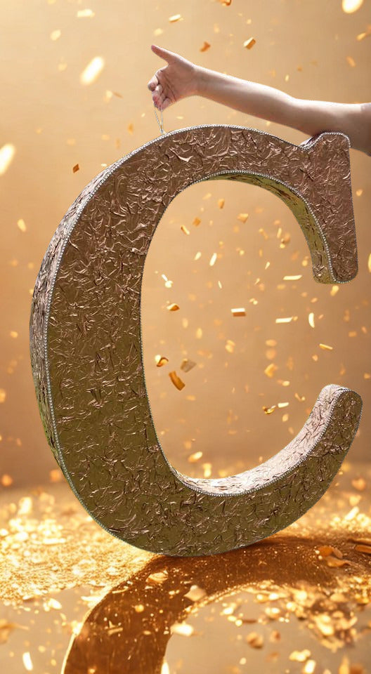 ✨ Gold Letter “C” Piñata